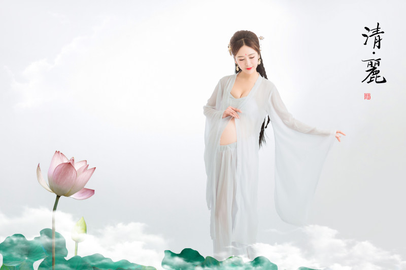 新款古装拍照装 新款影楼主题孕妇装复古风孕妇旗袍照片写真服装