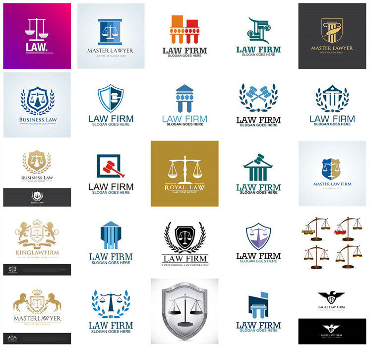 a0951矢量ai设计素材66个法律主题logo模板设计素材