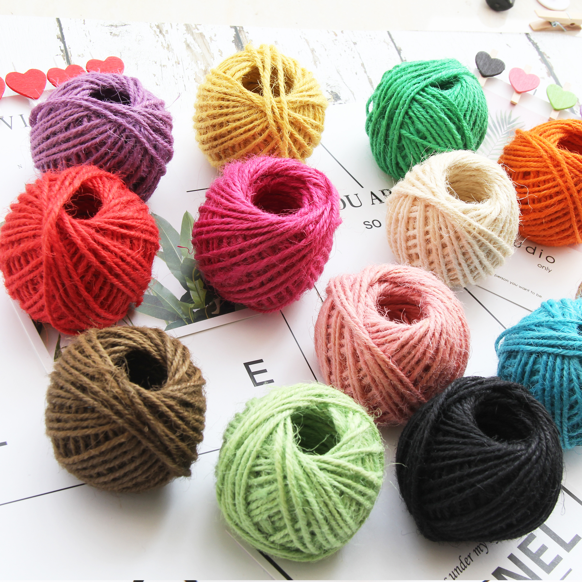 彩色复古古风diy手工编织材料家用照片吊牌绳子