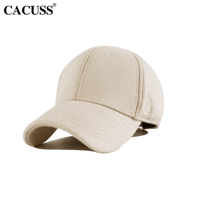 cacuss帽子女毛呢时尚秋冬加厚棒球帽女士韩版潮时尚鸭舌帽显脸小