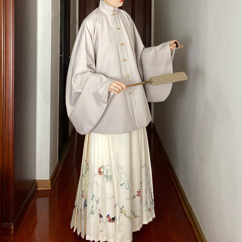 归春集春意孔府花鸟马面裙印花汉服秋冬定制腰围汉服