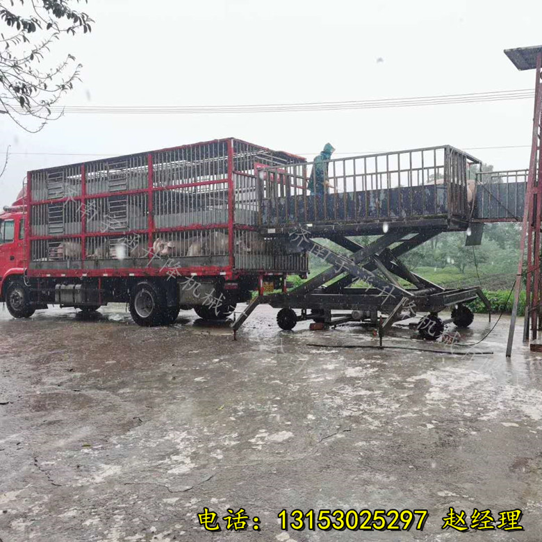 移动卸猪台养殖场上下赶猪通道液压升降装卸斜坡卖猪坡道23吨