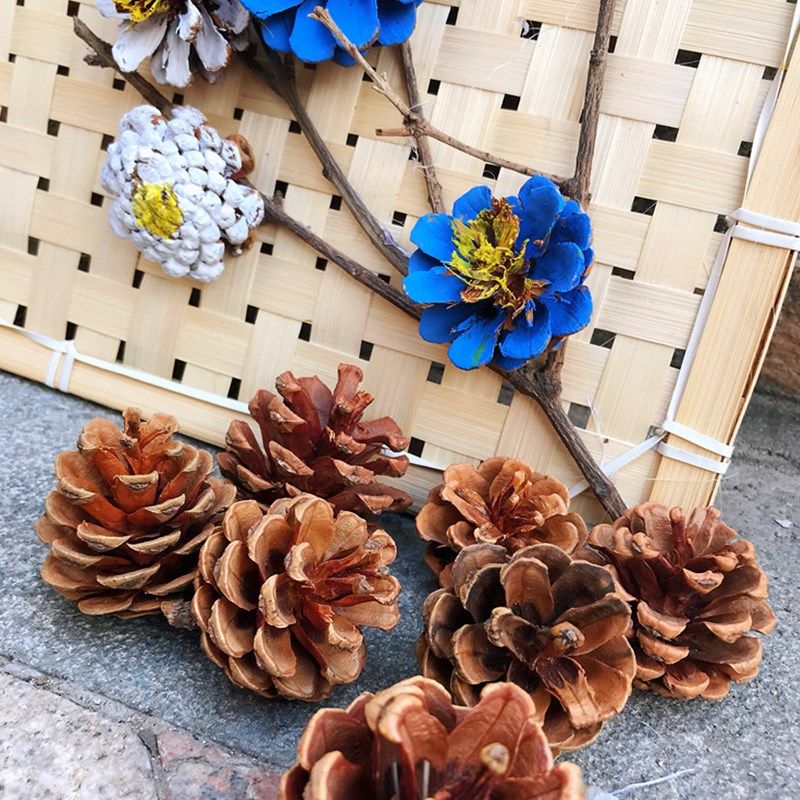 手工松果装饰手工制制作创意幼儿园挂饰圣诞松球干花