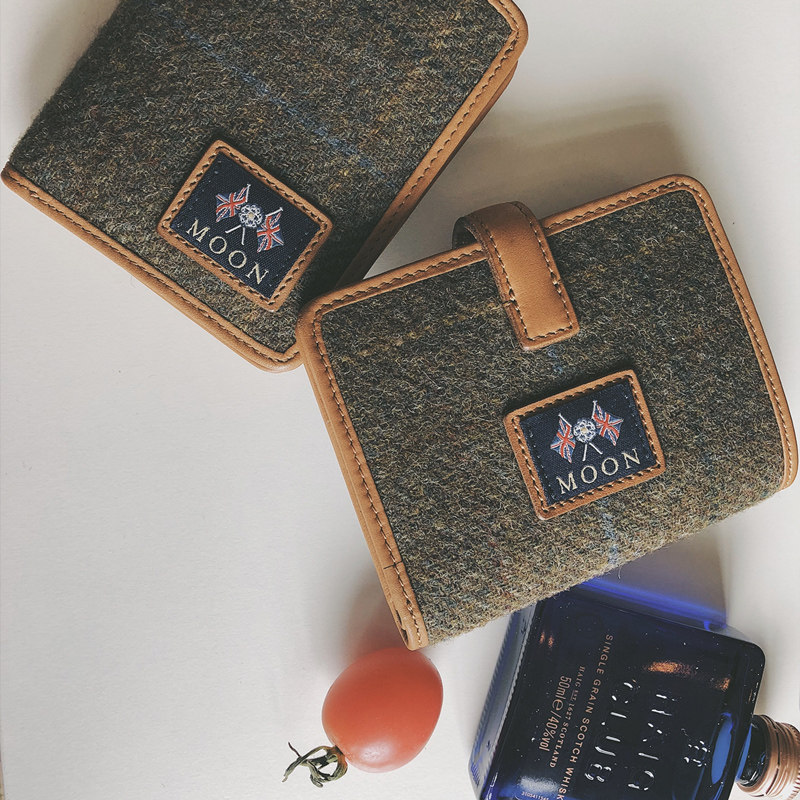 winnowx英国moon羊毛格子面料英伦复古简约多功能短款钱包￥198元