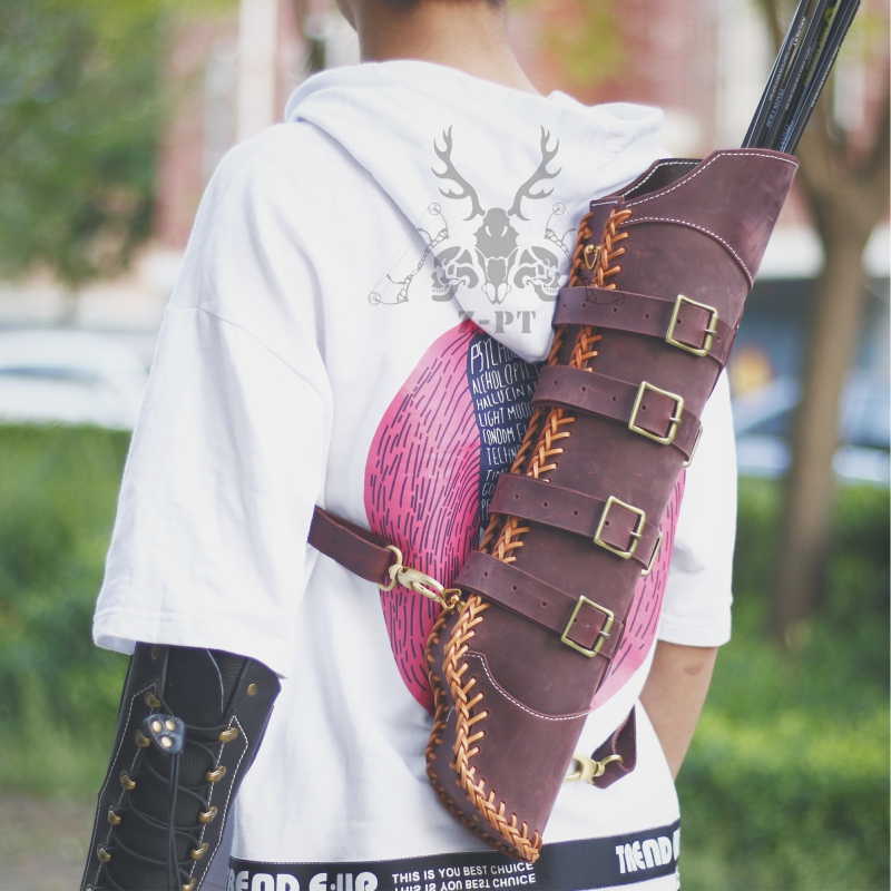 箭囊链枷美猎传统真皮手工箭袋箭筒箭壶腰跨飞镖