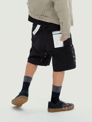 化学制品泼墨工装短裤cargoshortschemistcreations休闲裤