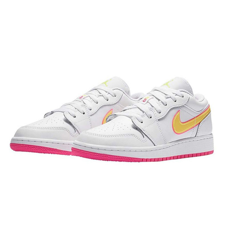 耐克airjordanlowaj1白黄粉果冻糖果休闲舒适运动休闲鞋