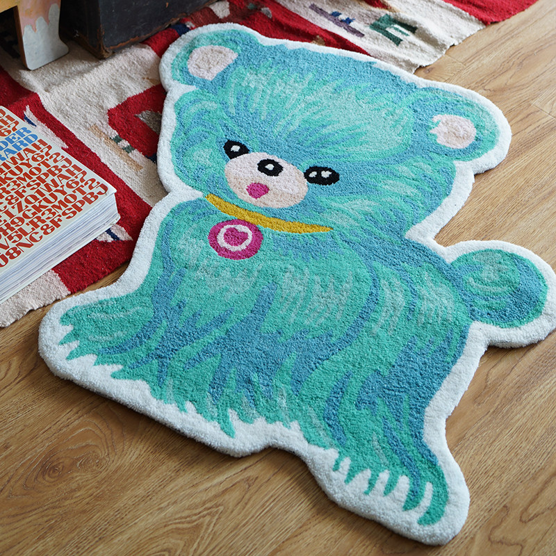 littlething插画师跨界复古娃娃少女卧室手工植绒地毯