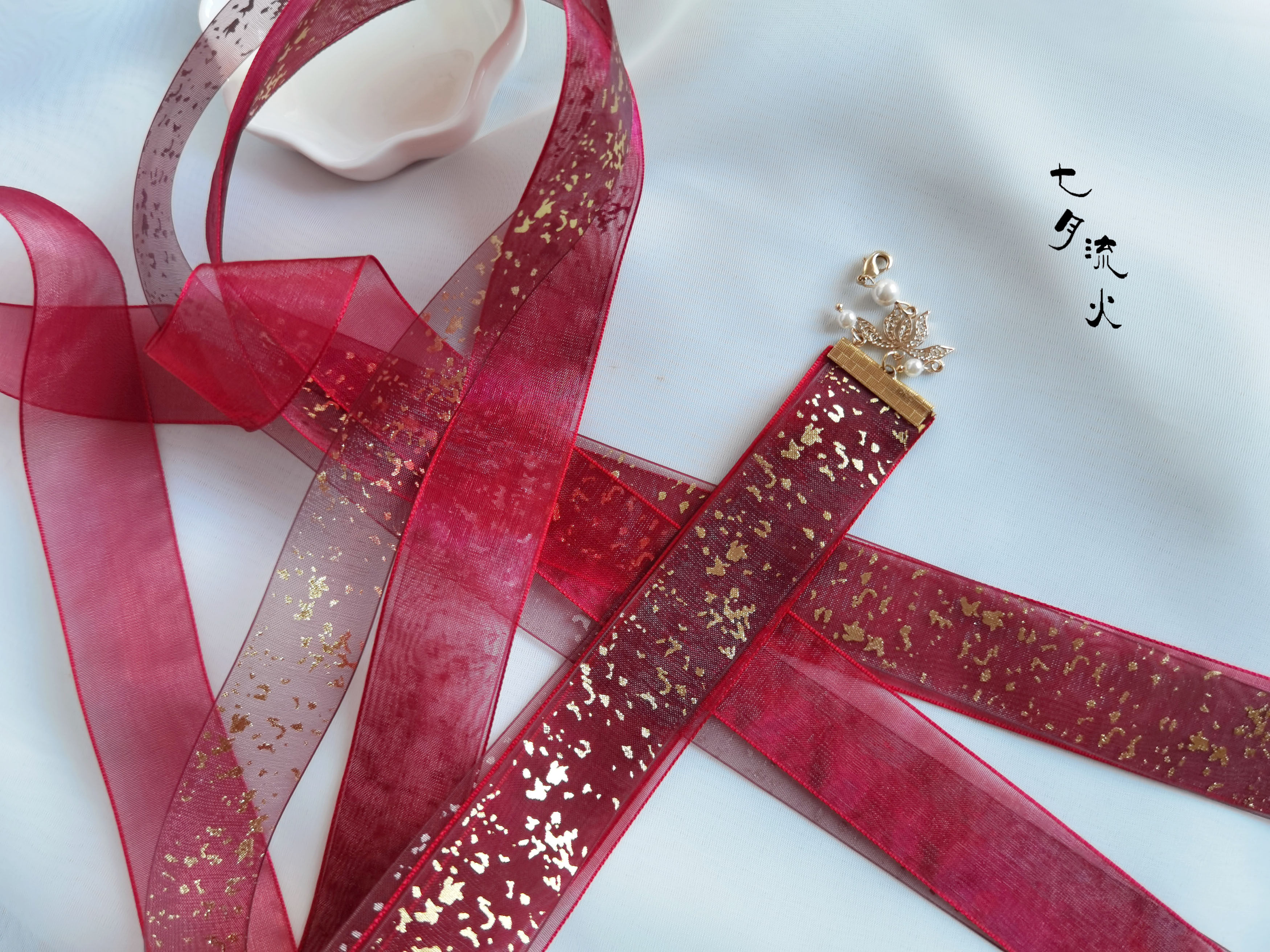 三条包邮飘带古风汉服丝带压发流苏发饰宋明发饰