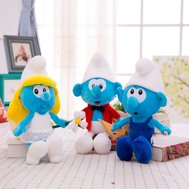 蓝精灵玩偶可爱萌蓝妹妹公仔毛绒玩具布娃娃卡通动漫儿童生日礼物