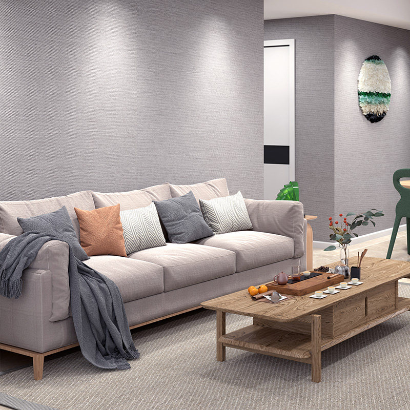 孚太纱线纤维墙布加厚无缝全屋客厅卧室电视无缝墙布