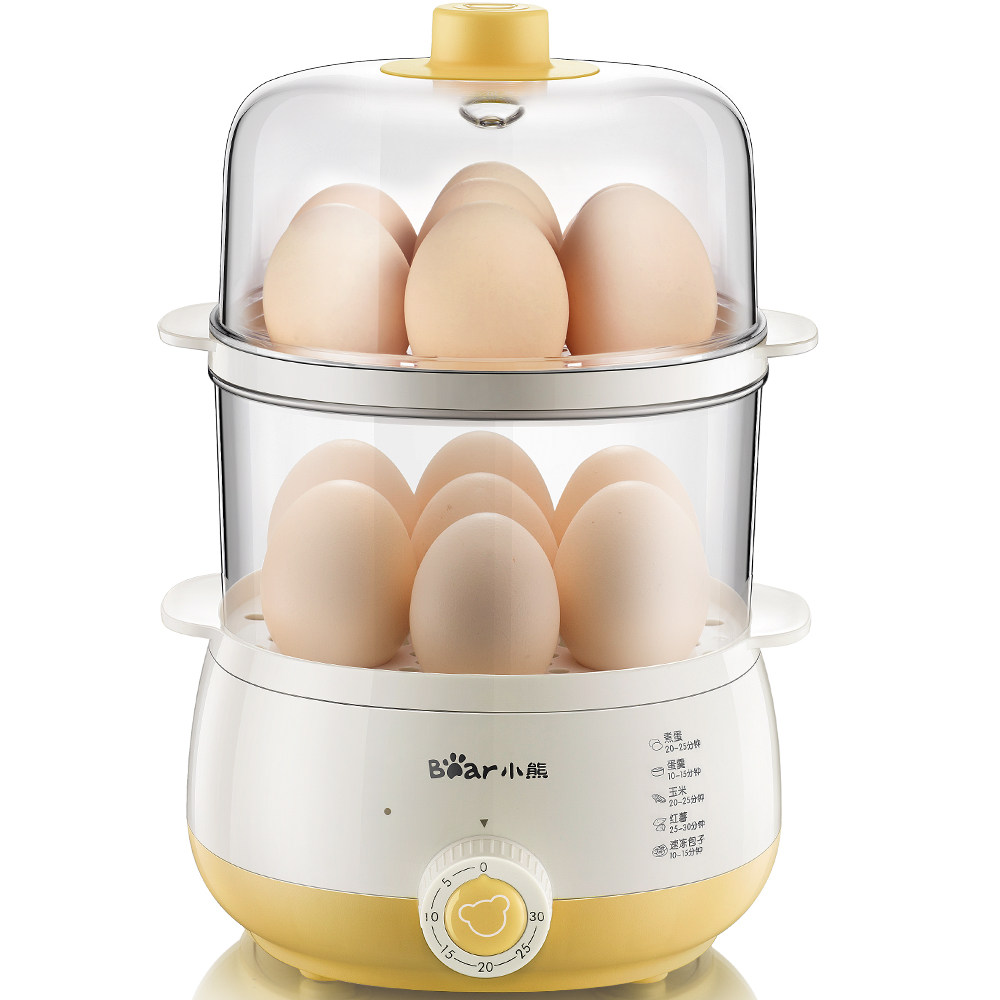 小熊煮蛋自动断电双层蒸蛋定时家用小型迷你煮蛋器