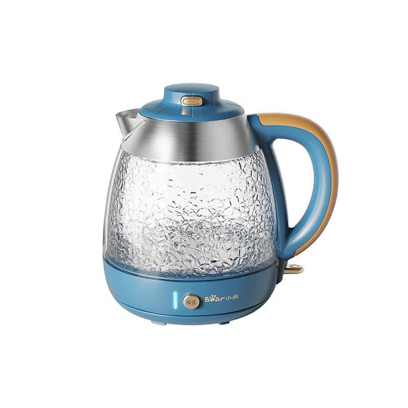 小熊电热水壶家用保温一体蓝光煮水加厚防烫高硼硅电热水壶