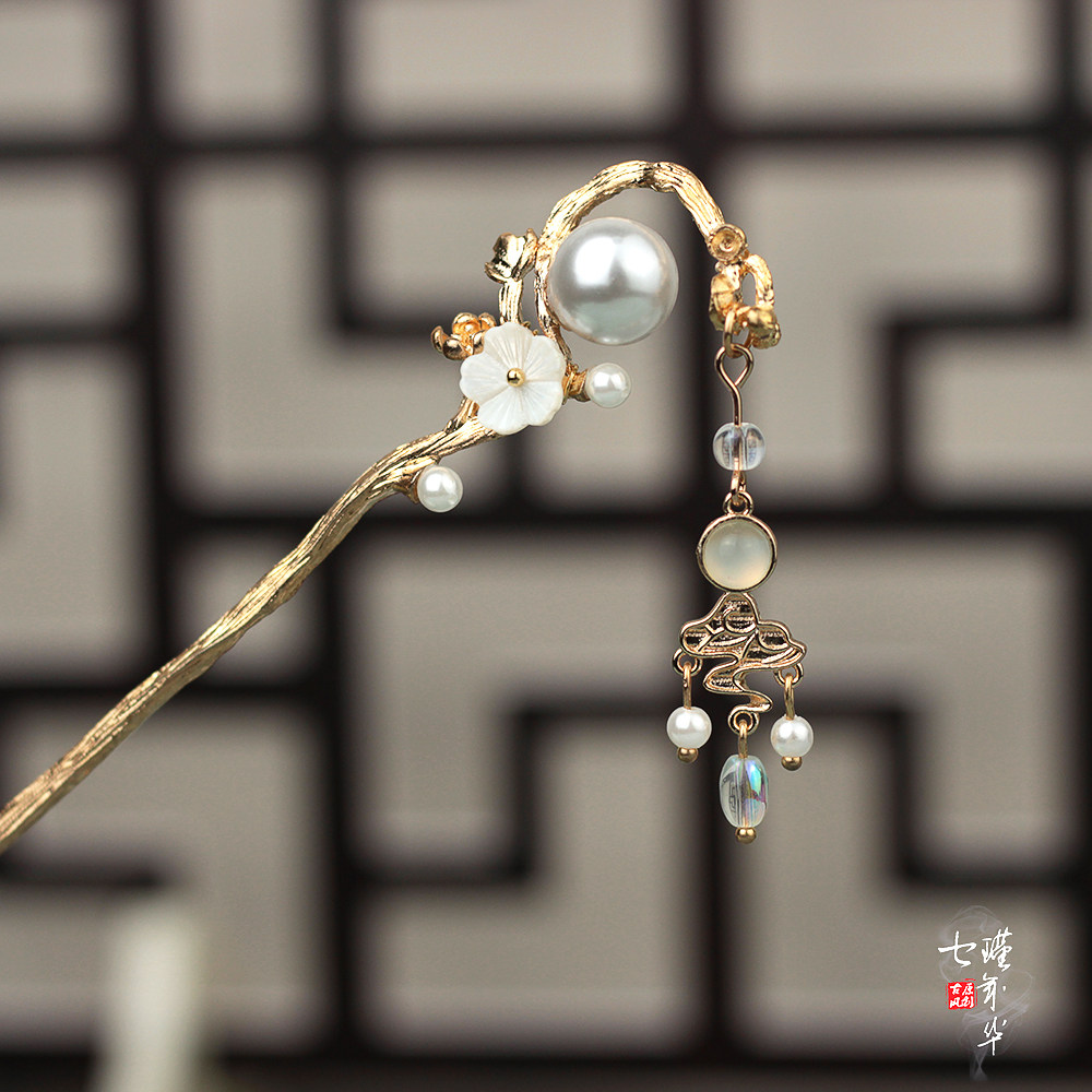 原创步摇盘发日常国风发饰汉服流苏发簪古风发饰