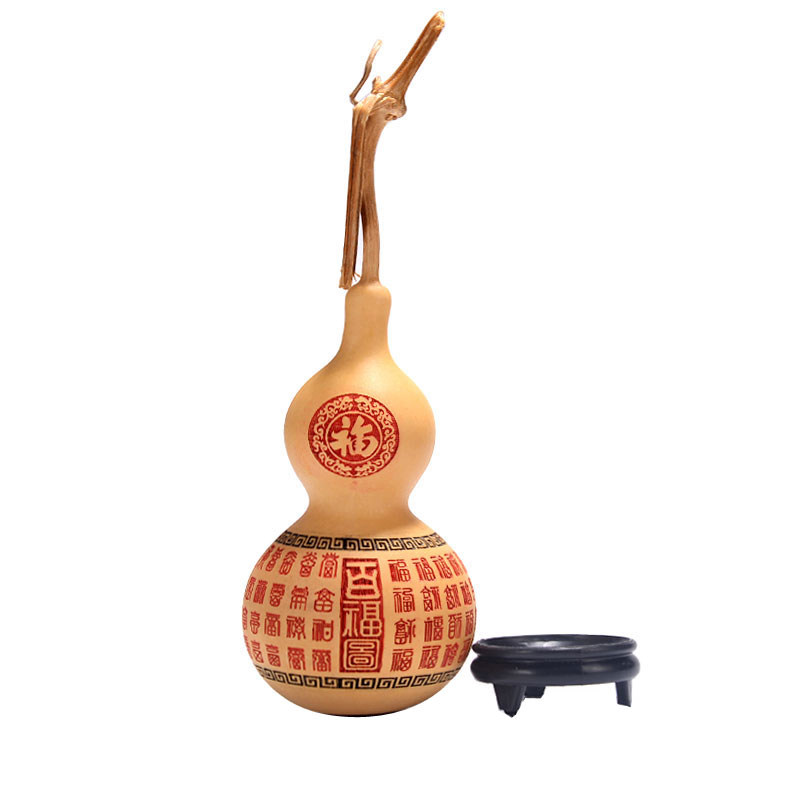 禅意阁天然葫芦摆件精雕百福福禄寿喜财工艺品客厅摆件