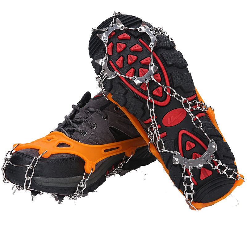 雪地11齿冰爪焊接加粗户外防滑冰爪不锈钢防滑鞋套雪爪冰抓鞋 - 三号