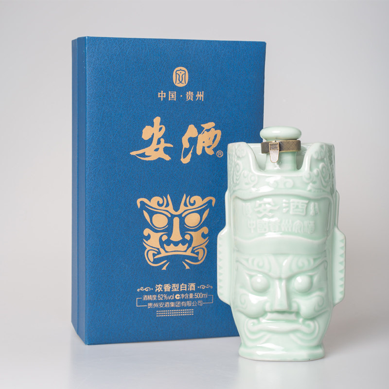 酒厂自营浓香型 白酒贵州安酒脸谱鉴赏收藏佳酿500ml*6瓶 老酒