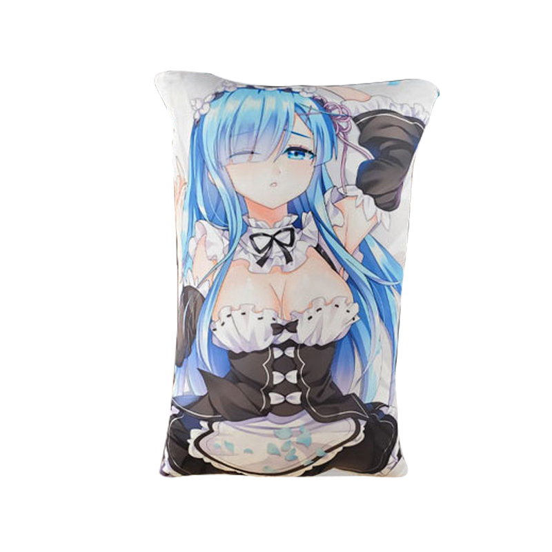 动漫半身人形抱枕二次元原神碧蓝航线义乳蕾姆抱枕男可插可拆洗款