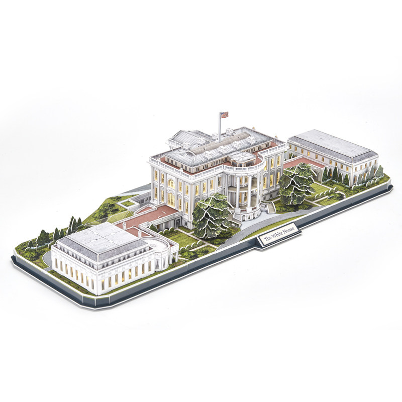 乐立方3d立体拼图led美国白宫建筑模型拼装手工拼图