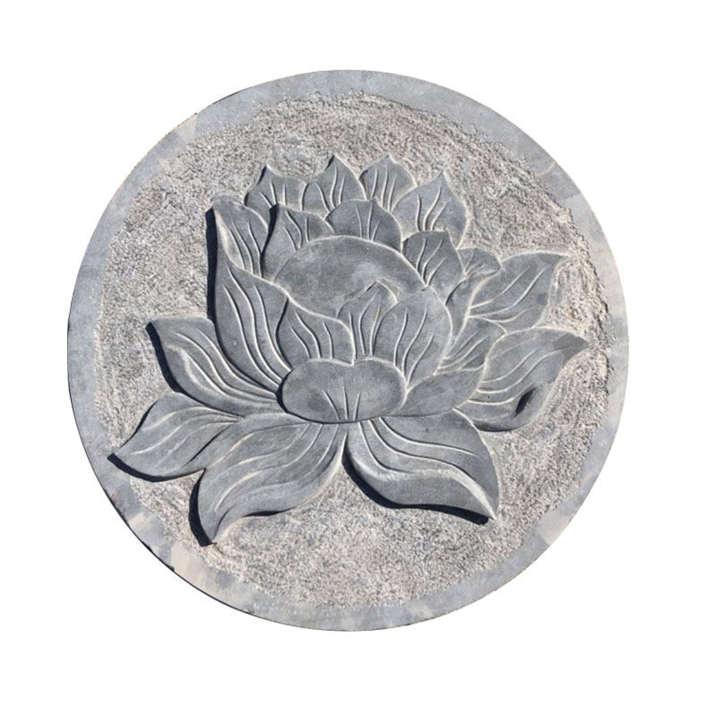 天然庭院铺路石铺路脚踏汀步石莲花小区花园大理石雕