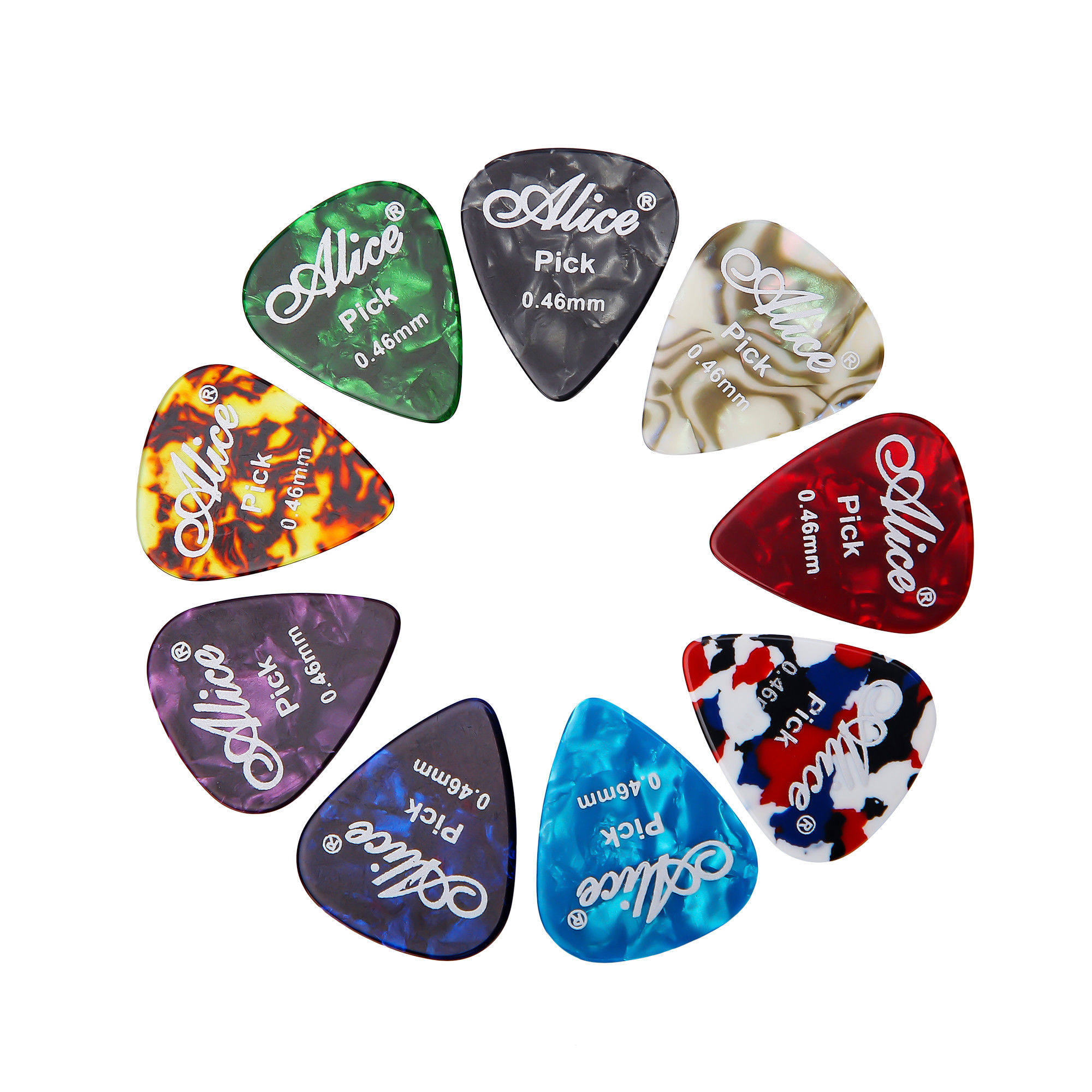吉他alice爱丽丝民谣拨片彩色璐璐指弹pick盒装拨片
