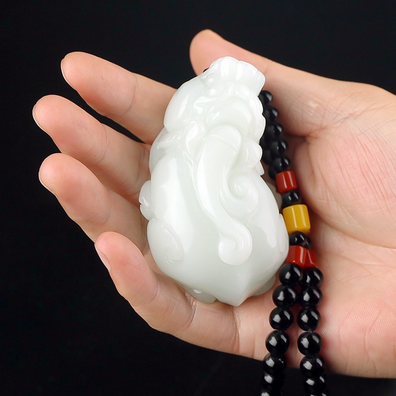貔貅新疆和田白玉手把件籽手玩件羊脂把玩其他