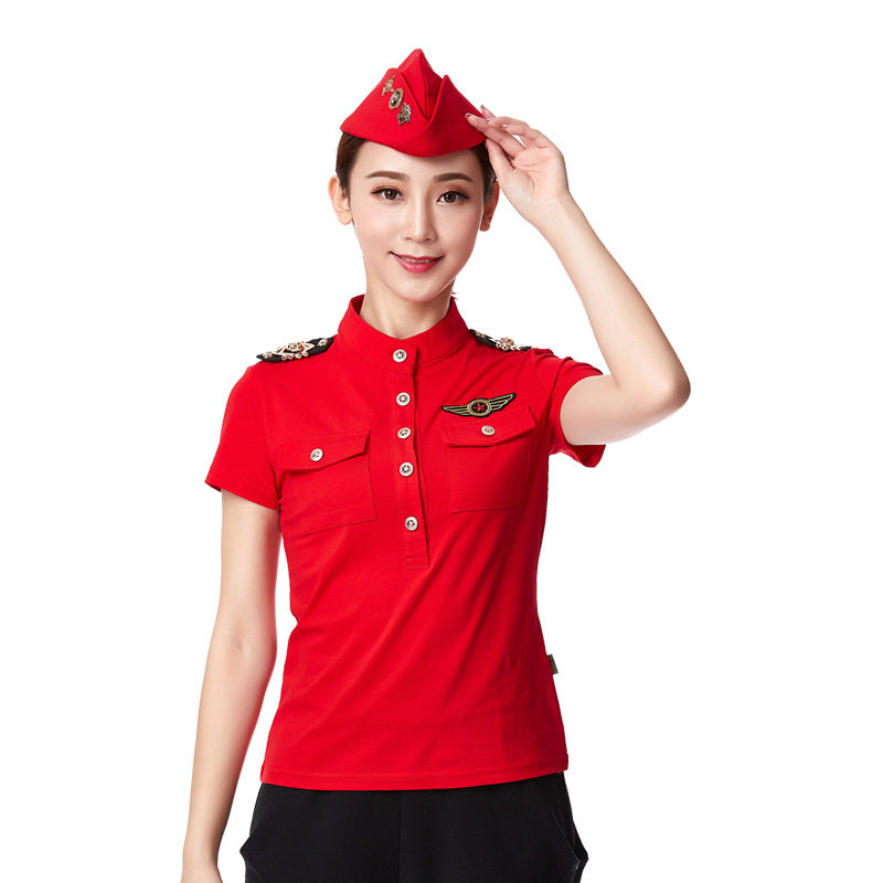 水兵服装套装夏季短袖铆钉裙马王老师广场舞表演广场舞套装