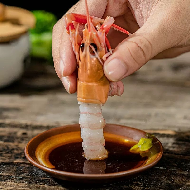 舟山山海鳌虾日料刺身海鲜活船冻海鲜野生超大冻虾