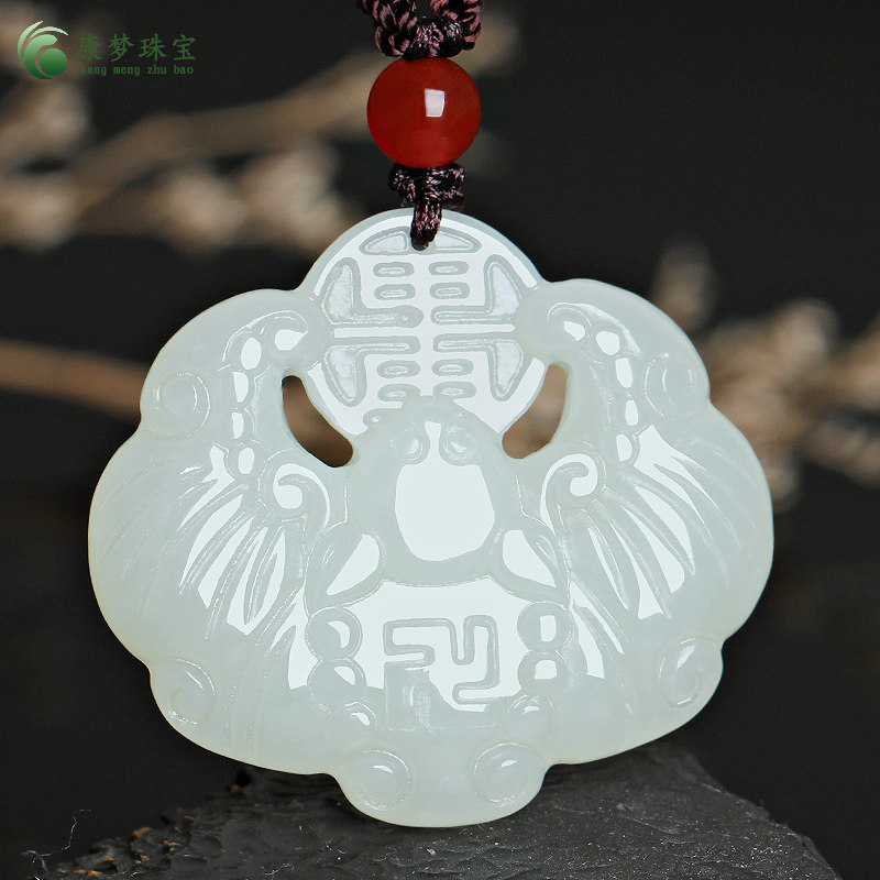 开天玉福项坠玉石女款玉坠男眼前天然白玉福吊坠项坠