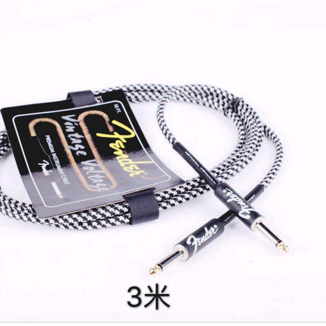芬达65mm接口降噪屏蔽电子琴贝斯吉他音响音频吉他连接线