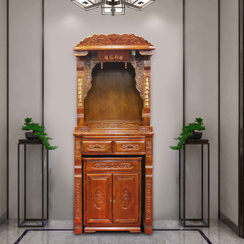 佛龛立柜带门实木供桌供台佛柜财神爷观音神龛摆件
