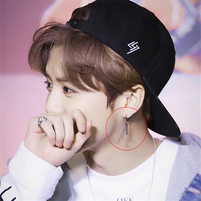 新款日韩潮流鹿晗同款耳环s925纯银耳钉气质耳环