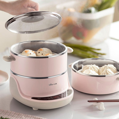 小熊电蒸锅家用多功能小型迷你三层预约定时蒸菜锅早餐神器插电器