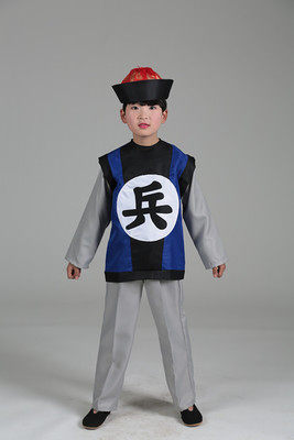 清朝古代士兵服清朝小兵侍卫勇字兵衙役官服舞台服男士古装演出服