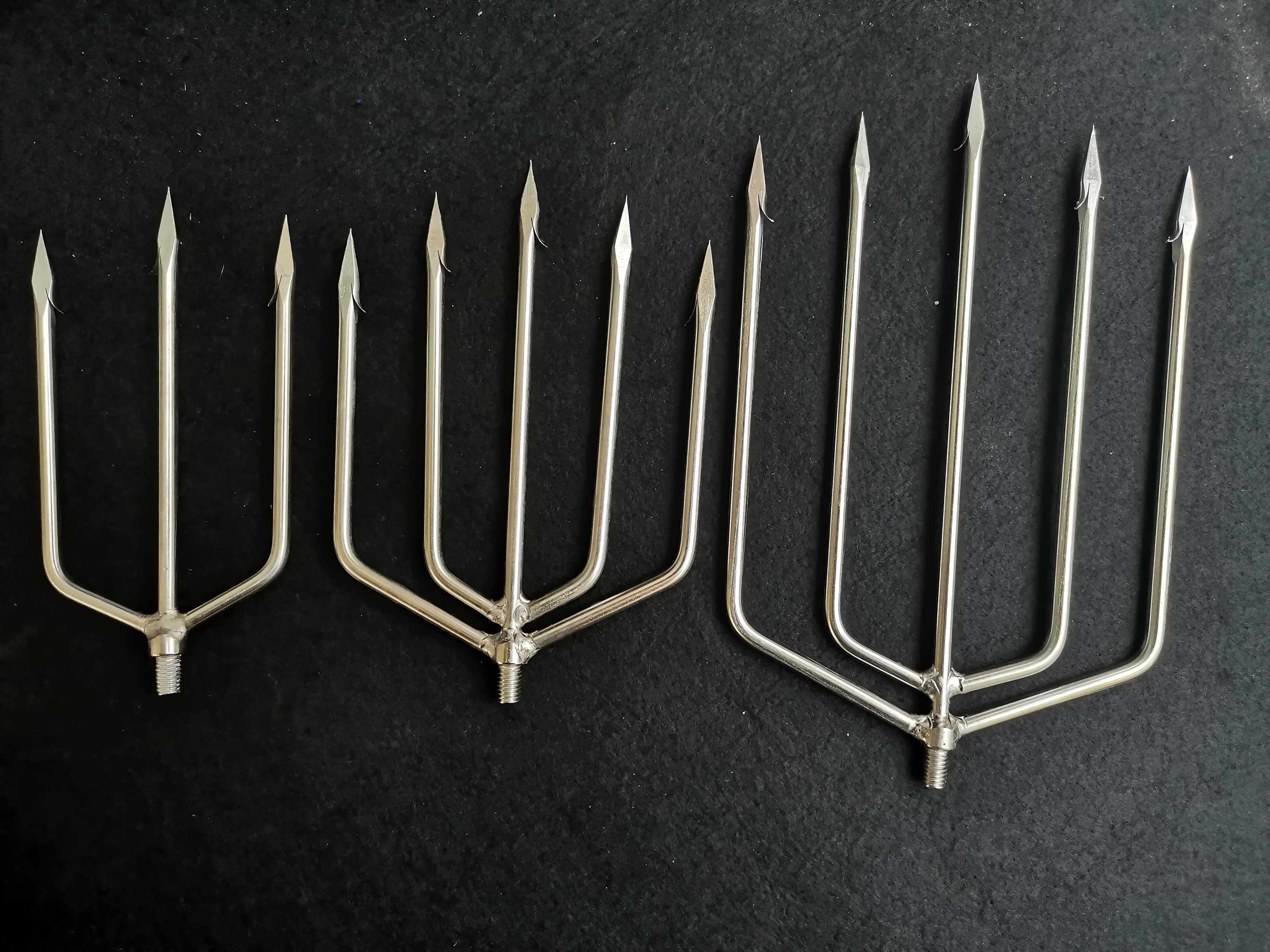 鱼叉不锈钢头大倒刺钢叉镰刀割草水草耙子七齿其他垂钓用品