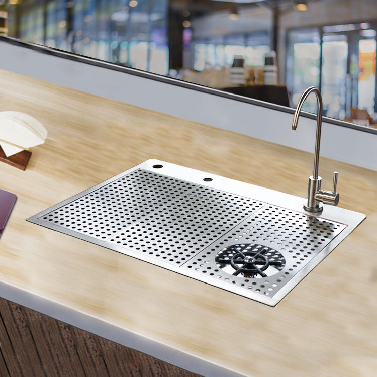 吧台水盆高压洗杯不锈钢洗碗水池单槽咖啡厅奶茶配套器具