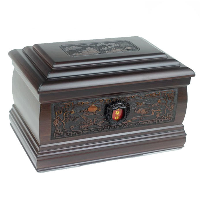 高档实木骨灰盒檀木防潮男女寿盒迁坟棺材细木骨灰盒