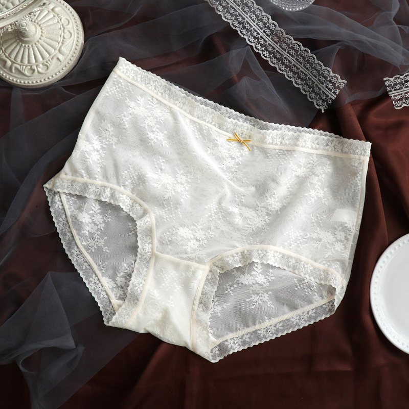 白色性感蕾丝内裤收腹提臀大码透明明高弹力塑身裤