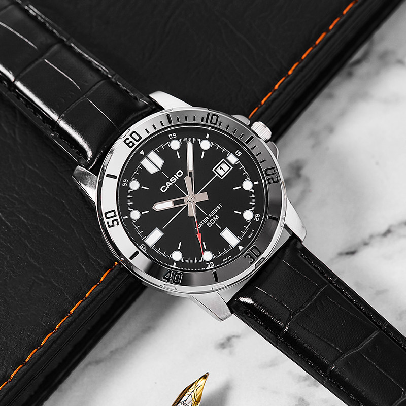 casio卡西欧手表剑鱼商务海洋之心夜光石英表mtpvd01海外日韩腕表
