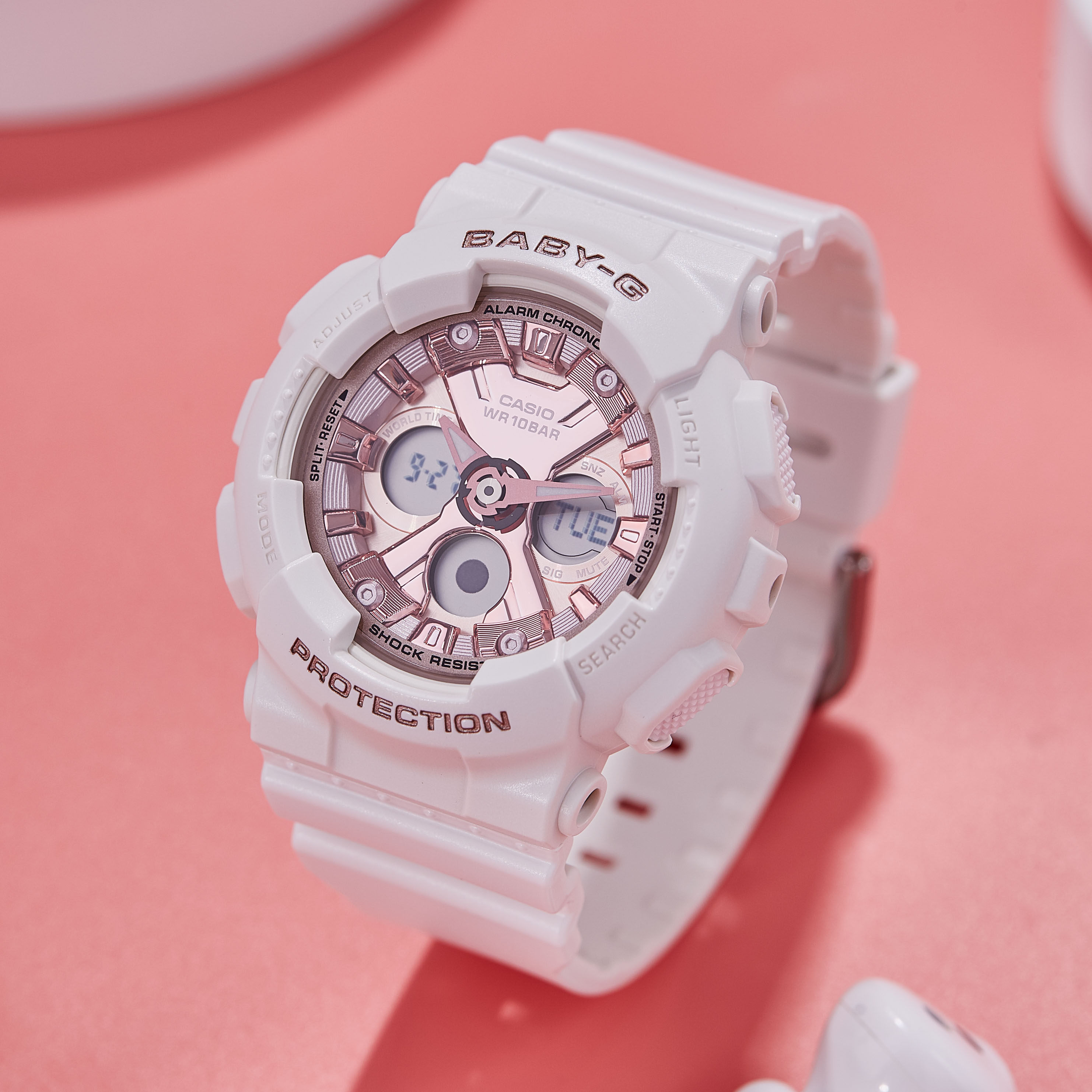 casio卡西欧手表女款babyg独角兽学生电子表运动ba-130日韩腕表