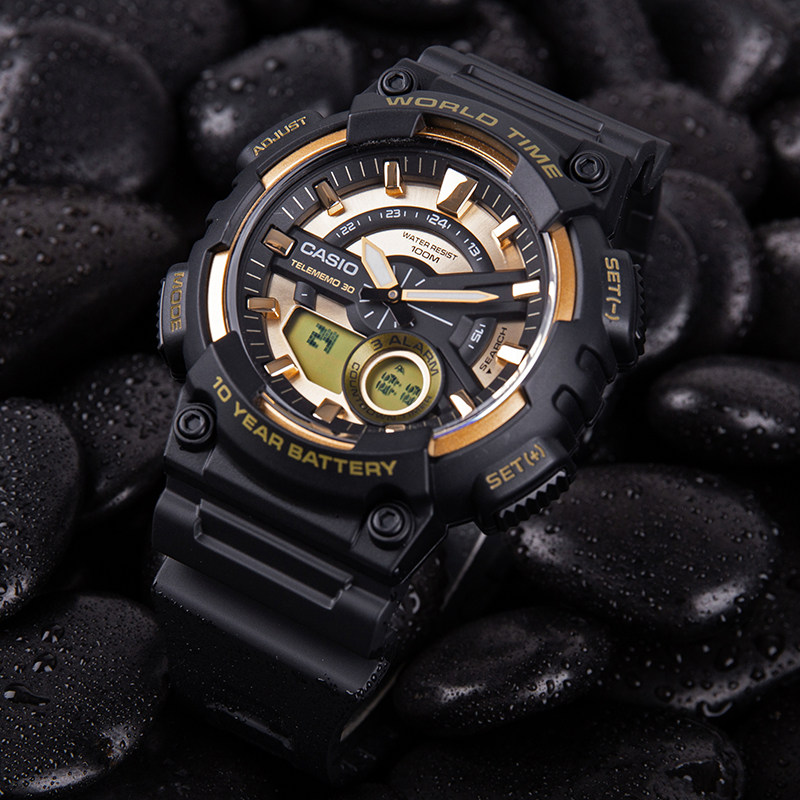 海外直邮 卡西欧手表 男士运动电子表学生防水男表aeq-110bw-9a