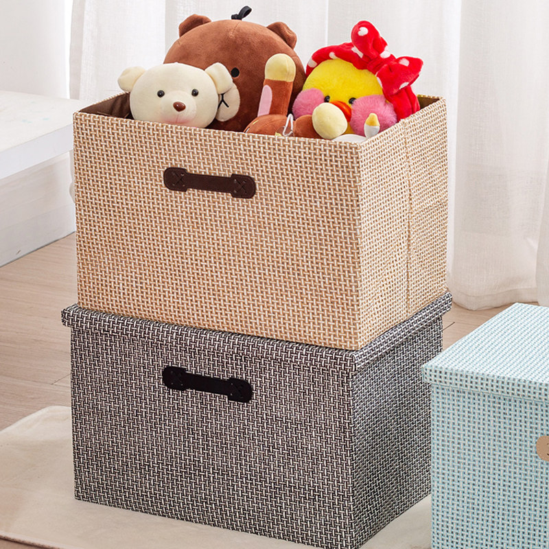 家用布艺衣物草编箱可折叠储物箱柜内裤内衣收纳盒子女袜子整理箱