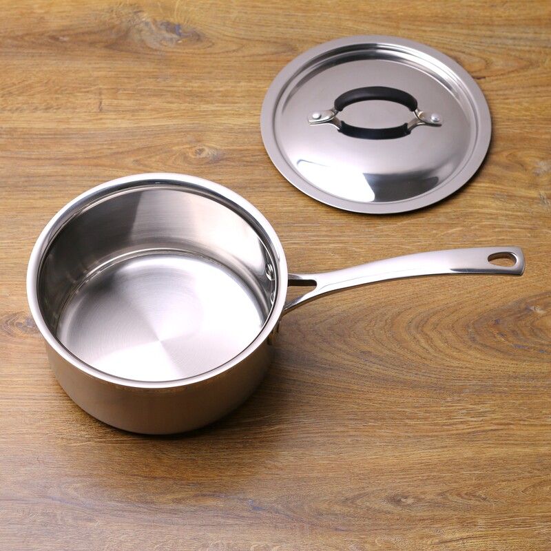 磨标复合一体成型1810不锈钢奶锅辅食锅小汤锅奶锅