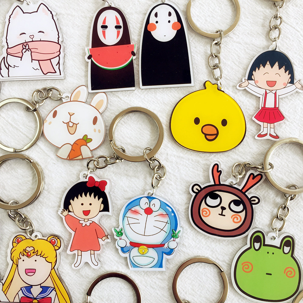 可爱卡通亚克力钥匙扣软萌兔子小熊百搭钥匙圈学生钥匙扣