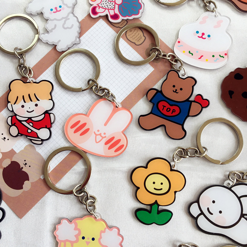 卡通可爱钥匙扣ins网红小兔钥匙圈汽车钥匙学生钥匙扣