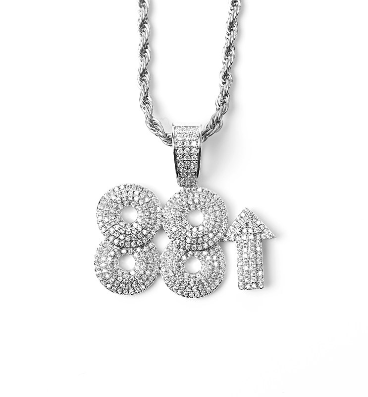 欧美流行满钻上升箭头数字88项链男嘻哈女同款锁骨毛衣链