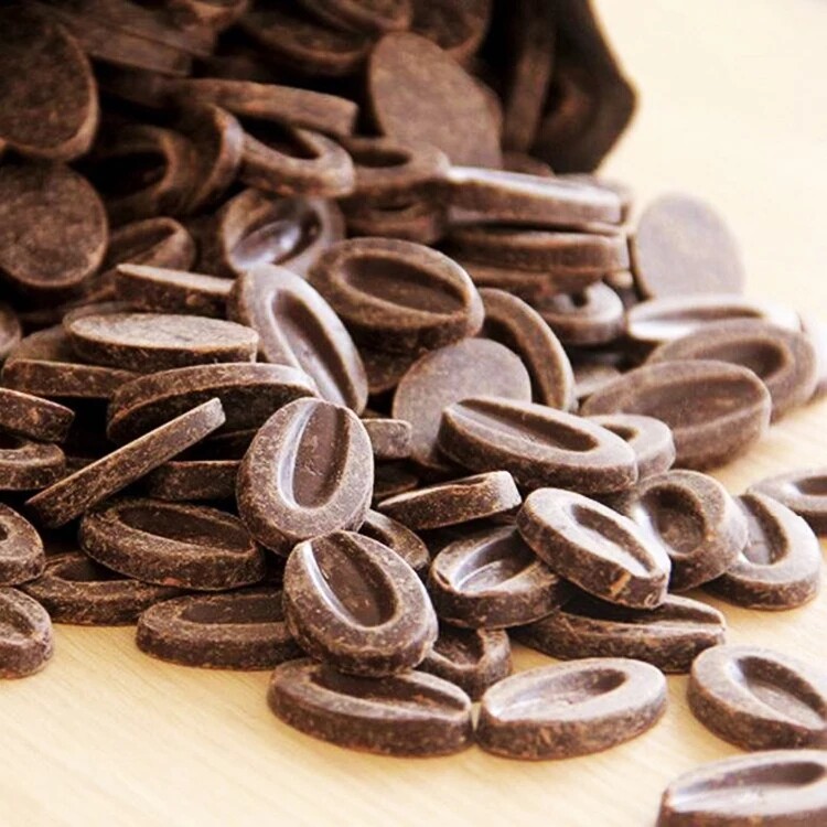 法芙娜萨蒂利亚62%浓醇黑巧巧克力币豆500g微苦烘焙原材料散装块