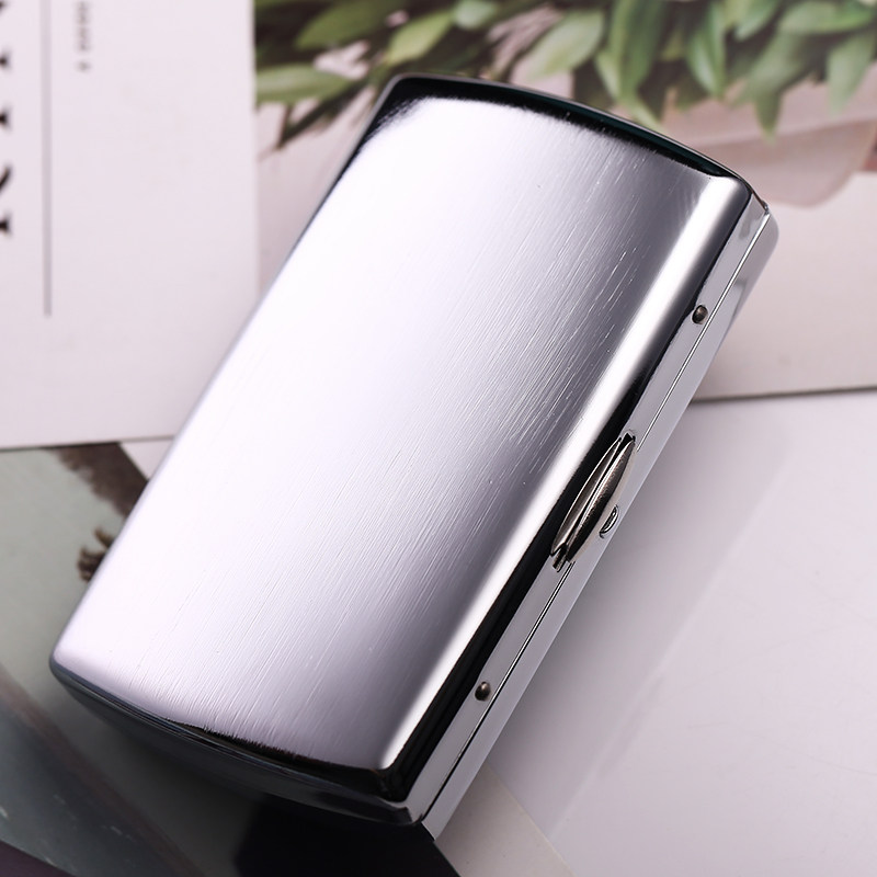 日本prince王子烟盒铜镀铬拉丝男女士小巧香烟盒12支装超薄型烟夹