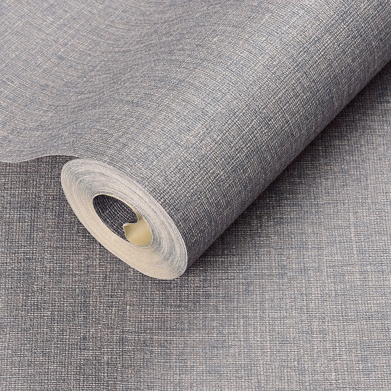 素色亚麻墙纸pvc防水防潮壁纸现代简约客厅卧室pvc墙纸