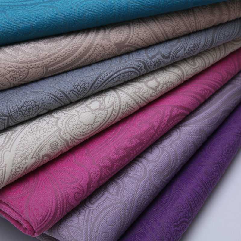 高档欧式沙发布料加厚压花沙发套面料绒布坐垫